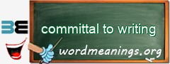 WordMeaning blackboard for committal to writing